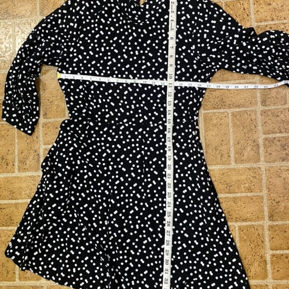 Zara Black and White Polka Dot High Neck Dress - Picture 11 of 11